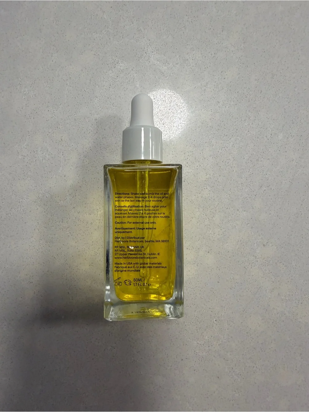 Herbivore NOVA Tumeric + Niacinamide Facial Oil - Bright Yellow Box